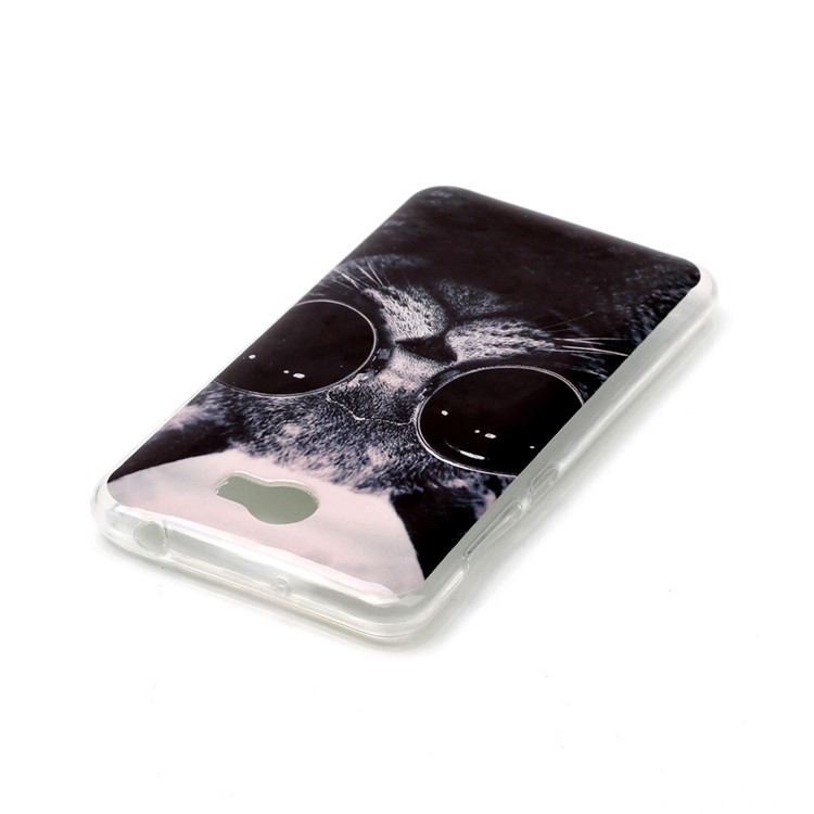 Soft IMD TPU Cover for Y5II / Y5 II - Adorable Cat Wearing Glasses-3