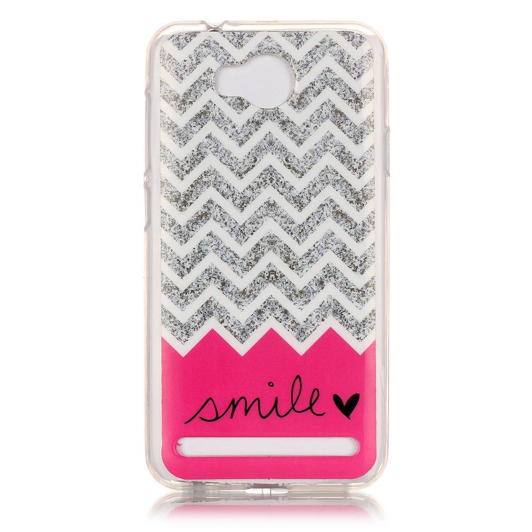 Flexible IMD TPU Case for Huawei Y3 II / Y3II - Chevron and Smile Pattern-1