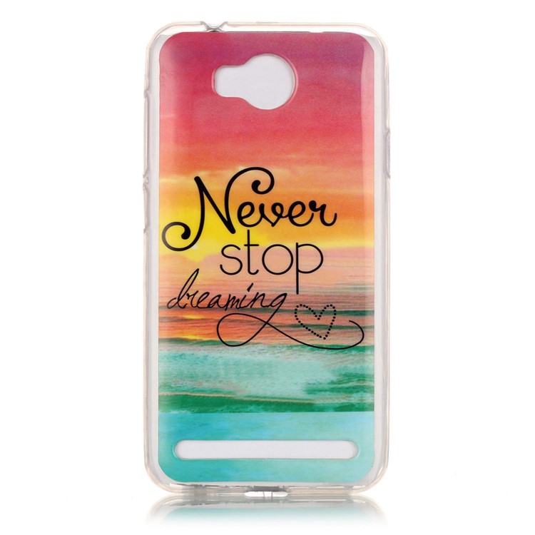 Flexible IMD TPU Cover for Huawei Y3 II / Y3II - Quote Never Stop Dreaming-1