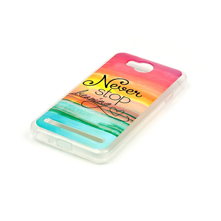 Flexible IMD TPU Cover for Huawei Y3 II / Y3II - Quote Never Stop Dreaming-2