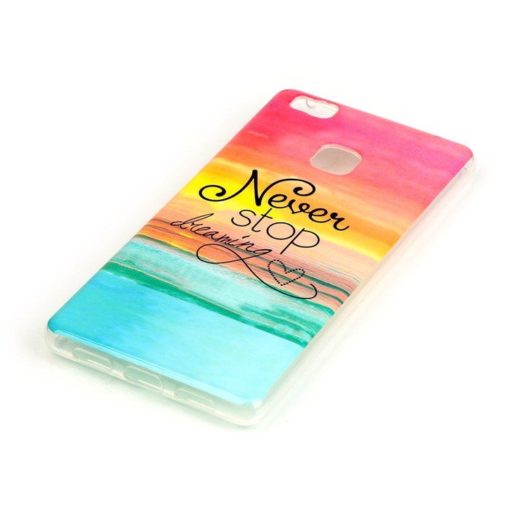 Soft IMD TPU Case for Huawei P9 Lite - Quote Never Stop Dreaming-2