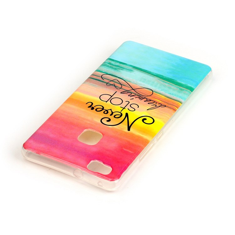 Soft IMD TPU Case for Huawei P9 Lite - Quote Never Stop Dreaming-3