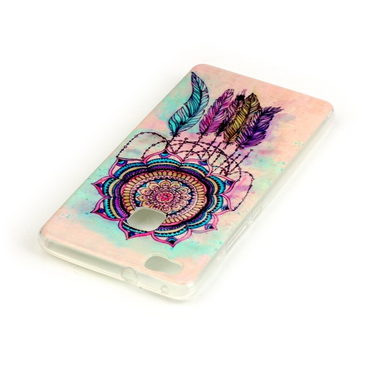 Soft IMD TPU Back Case for Huawei P9 Lite - Feather Dream Catcher-3