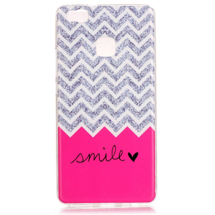 Soft IMD TPU Case Cover for Huawei P9 Lite - Chevron and Smile Pattern-1