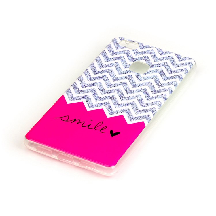 Soft IMD TPU Case Cover for Huawei P9 Lite - Chevron and Smile Pattern-2