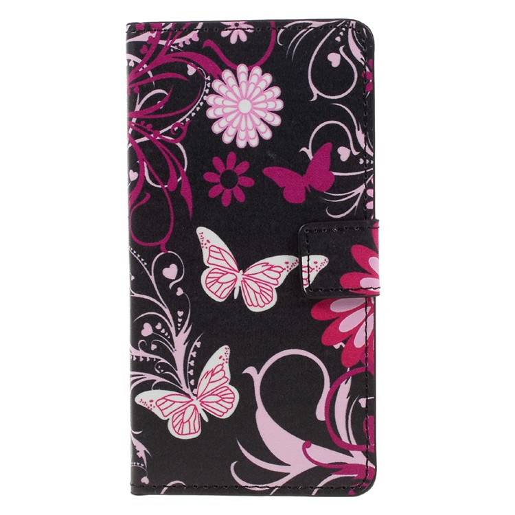 Pattern Printing Wallet Leather Stand Case for Huawei Y6 Pro / Enjoy 5 - Butterfly and Flower-3
