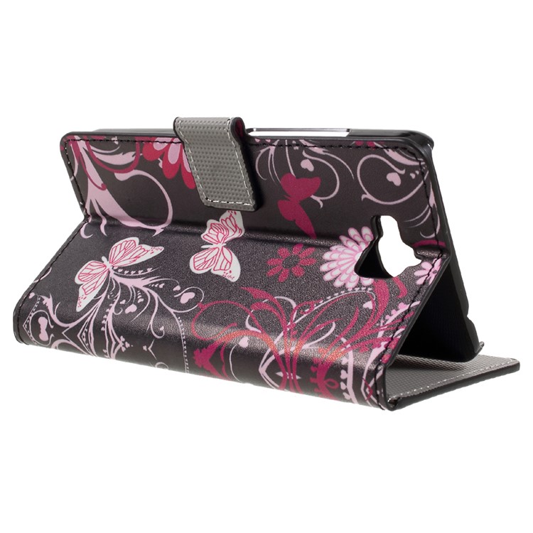 Pattern Printing Wallet Leather Stand Case for Huawei Y6 Pro / Enjoy 5 - Butterfly and Flower-5