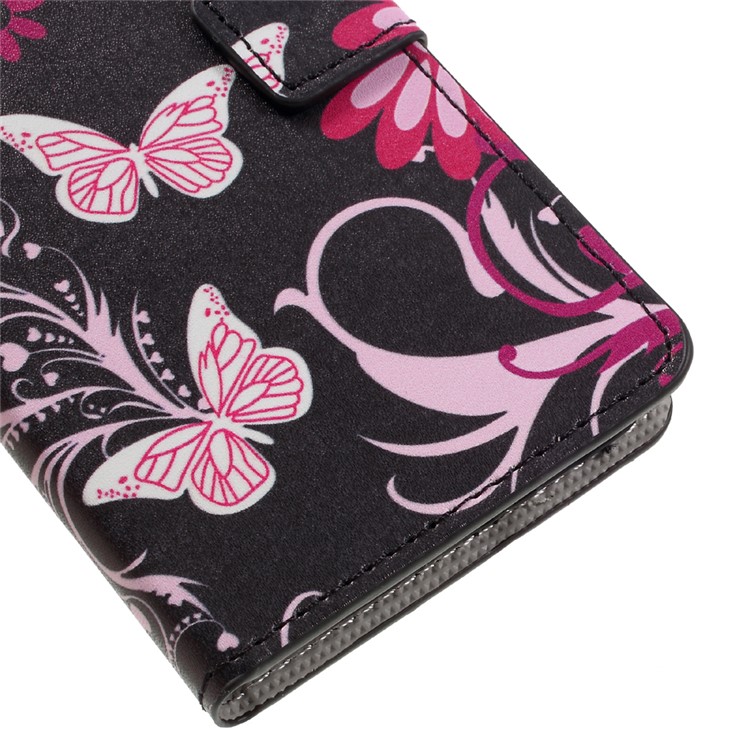 Pattern Printing Wallet Leather Stand Case for Huawei Y6 Pro / Enjoy 5 - Butterfly and Flower-8
