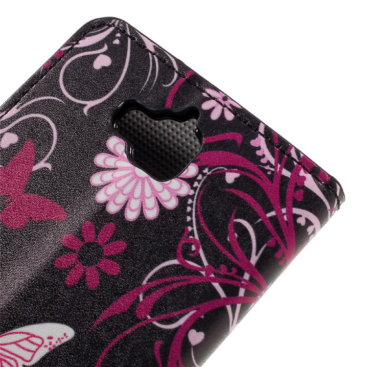 Pattern Printing Wallet Leather Stand Case for Huawei Y6 Pro / Enjoy 5 - Butterfly and Flower-9