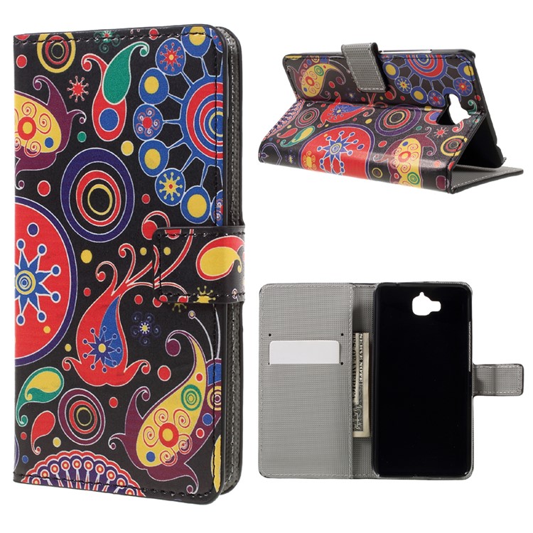 Pattern Printing Wallet Leather Stand Cover for Huawei Y6 Pro / Enjoy 5 - Paisley Pattern-1