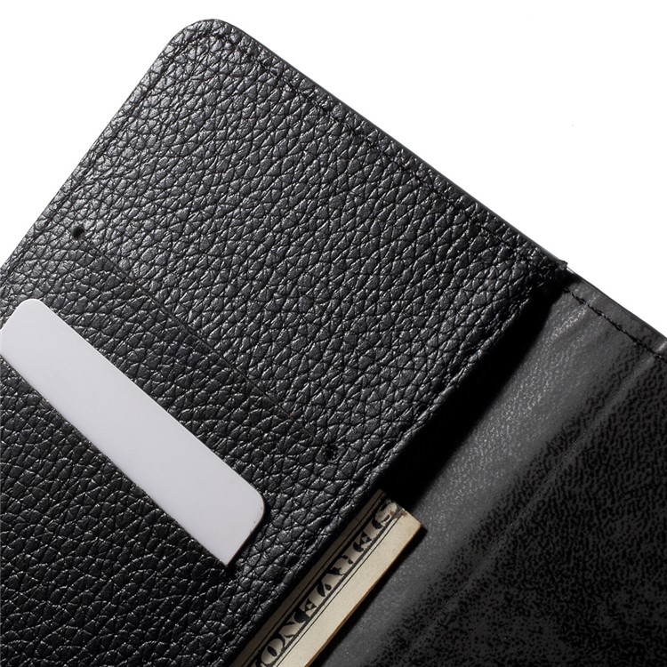 Litchi Texture Leather Wallet Case for Huawei Y6 Pro / Enjoy 5 - Black-6