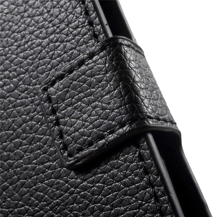 Litchi Texture Leather Wallet Case for Huawei Y6 Pro / Enjoy 5 - Black-8