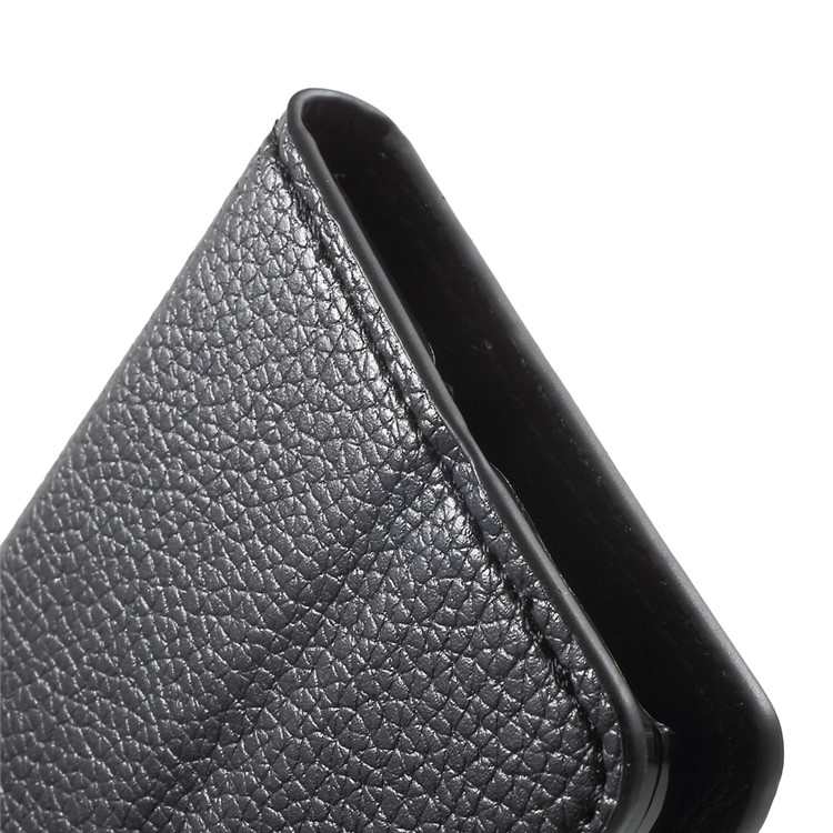 Litchi Texture Leather Wallet Case for Huawei Y6 Pro / Enjoy 5 - Black-9