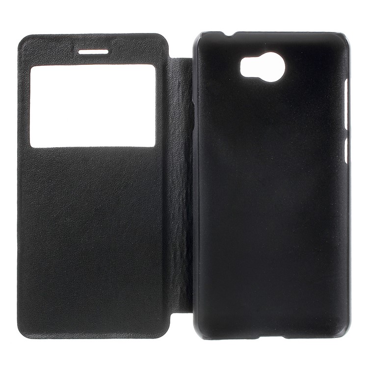 View Window Leather Case for Honor Y5II / Y5 II / Honor 5 - Black-4