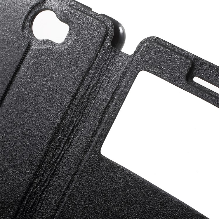 View Window Leather Case for Honor Y5II / Y5 II / Honor 5 - Black-6