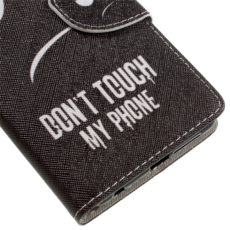 Patterned Leather Wallet Case for Huawei Honor 8 - Angry Face and Warning Words-7