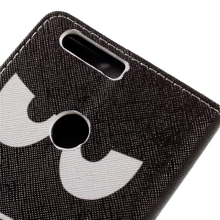 Patterned Leather Wallet Case for Huawei Honor 8 - Angry Face and Warning Words-8