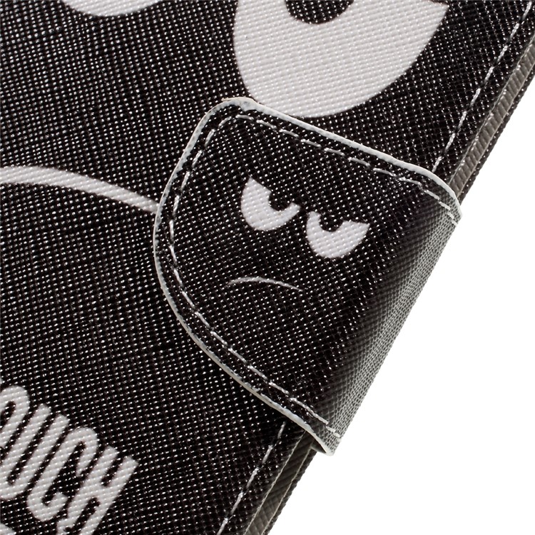Patterned Leather Wallet Case for Huawei Honor 8 - Angry Face and Warning Words-9