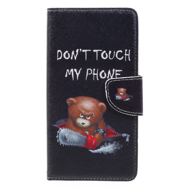 Patterned Leather Case for Huawei Nova Plus/G9 Plus/Maimang 5 - Warning Words and Cool Bear-3