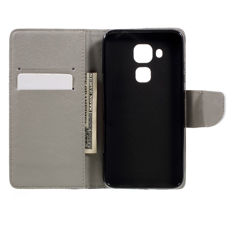 Patterned Leather Case for Huawei Nova Plus/G9 Plus/Maimang 5 - Warning Words and Cool Bear-6