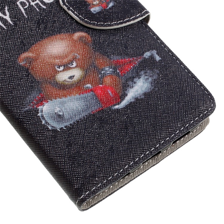 Patterned Leather Case for Huawei Nova Plus/G9 Plus/Maimang 5 - Warning Words and Cool Bear-7