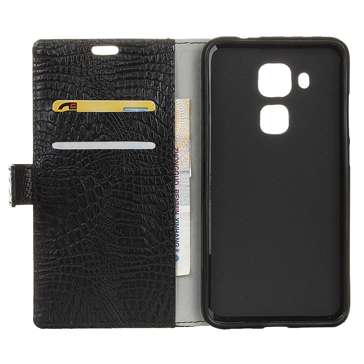 For Huawei Nova Plus / G9 Plus / Maimang 5 Crocodile Texture Leather Wallet Stand Case - Black-4