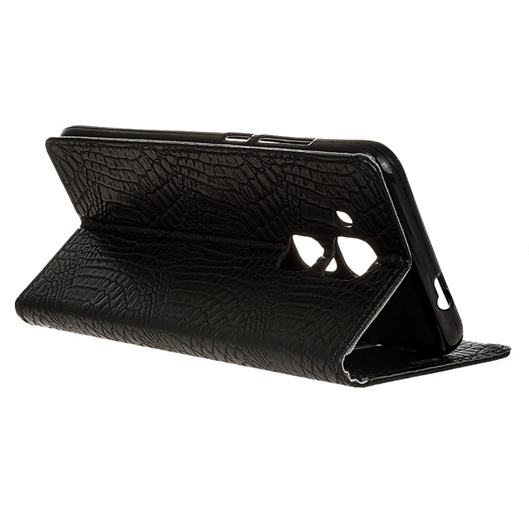 For Huawei Nova Plus / G9 Plus / Maimang 5 Crocodile Texture Leather Wallet Stand Case - Black-6