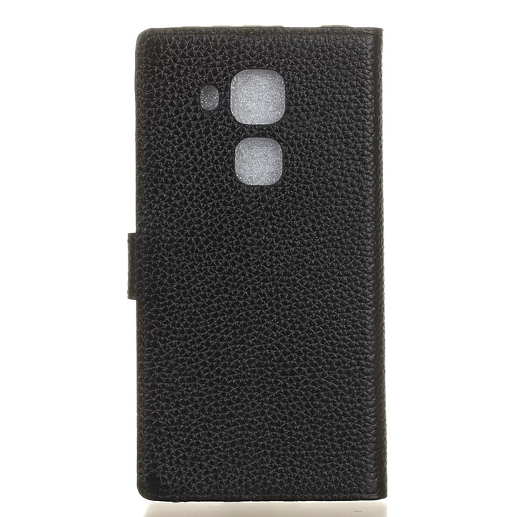 For Huawei Nova Plus / G9 Plus / Maimang 5 Litchi Texture Genuine Leather Wallet Stand Case - Black-2