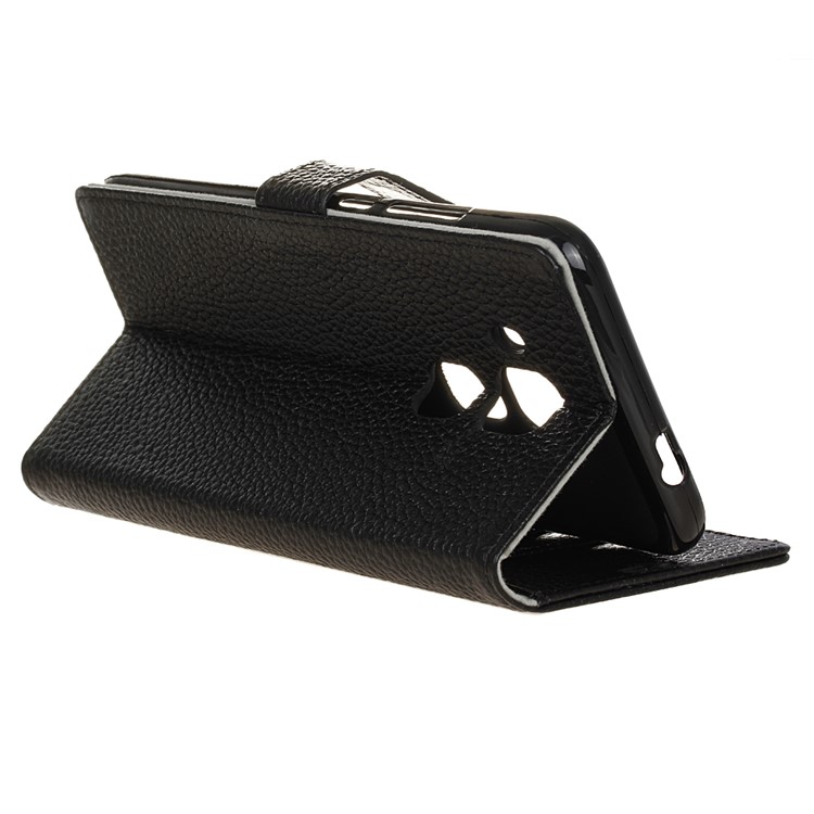 For Huawei Nova Plus / G9 Plus / Maimang 5 Litchi Texture Genuine Leather Wallet Stand Case - Black-6