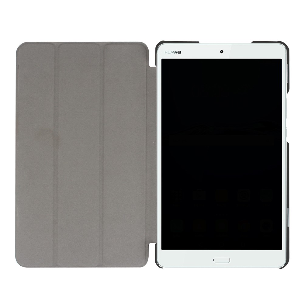 Tri-fold Stand Leather Case for Huawei MediaPad M3 8.4 - Black-7