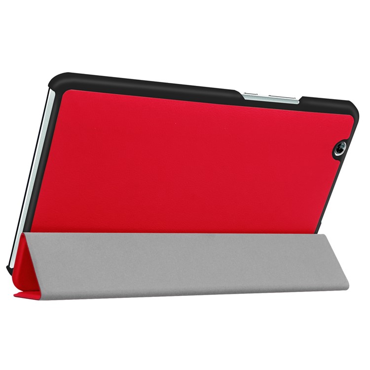 Tri-fold Stand Leather Case Cover for Huawei MediaPad M3 8.4 - Red-4