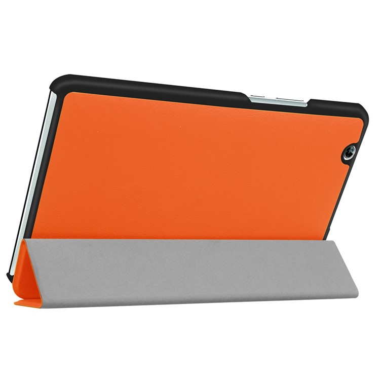 Leather Cover with Tri-fold Stand for Huawei MediaPad M3 8.4 - Orange-4