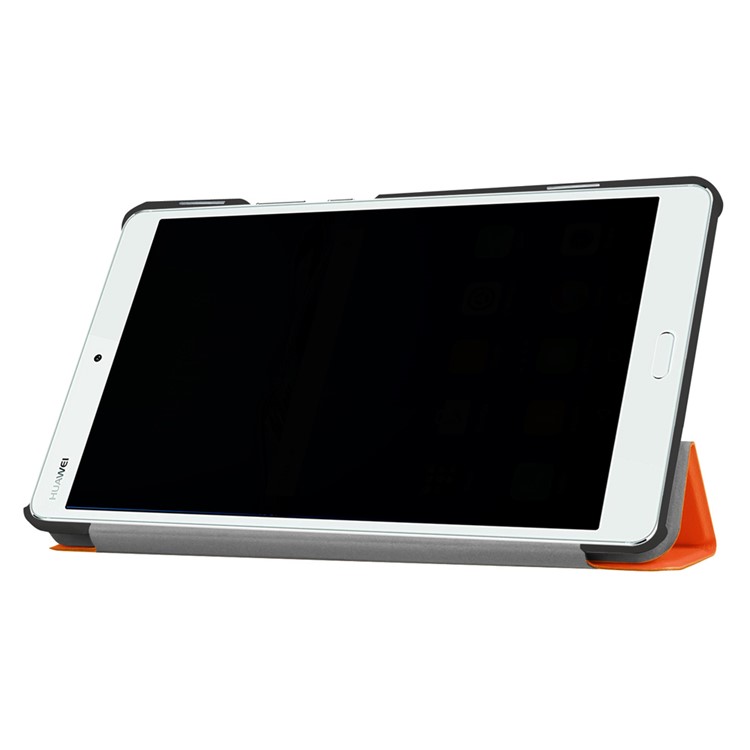 Leather Cover with Tri-fold Stand for Huawei MediaPad M3 8.4 - Orange-5