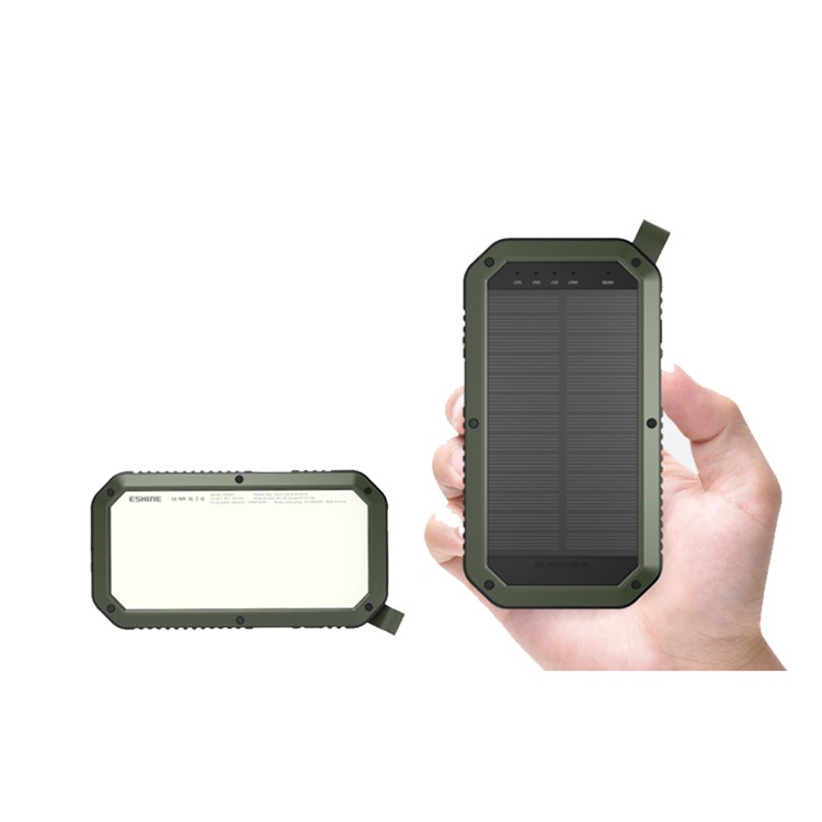 ESHINE ES981 Outdoor 8000mAh 3 USB Ports Solar Power Bank with LED Camping Light - Army Green-10