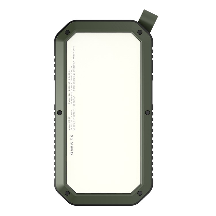 ESHINE ES981 Outdoor 8000mAh 3 USB Ports Solar Power Bank with LED Camping Light - Army Green-2