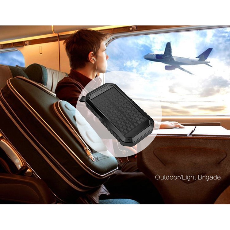 ESHINE ES981 Outdoor 8000mAh 3 USB Ports Solar Power Bank with LED Camping Light - Army Green-20