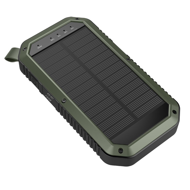 ESHINE ES981 Outdoor 8000mAh 3 USB Ports Solar Power Bank with LED Camping Light - Army Green-6