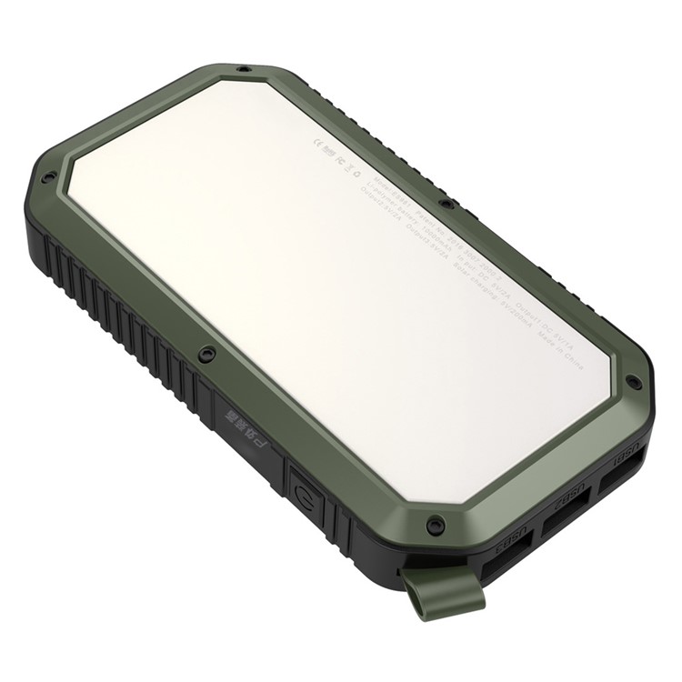ESHINE ES981 Outdoor 8000mAh 3 USB Ports Solar Power Bank with LED Camping Light - Army Green-7