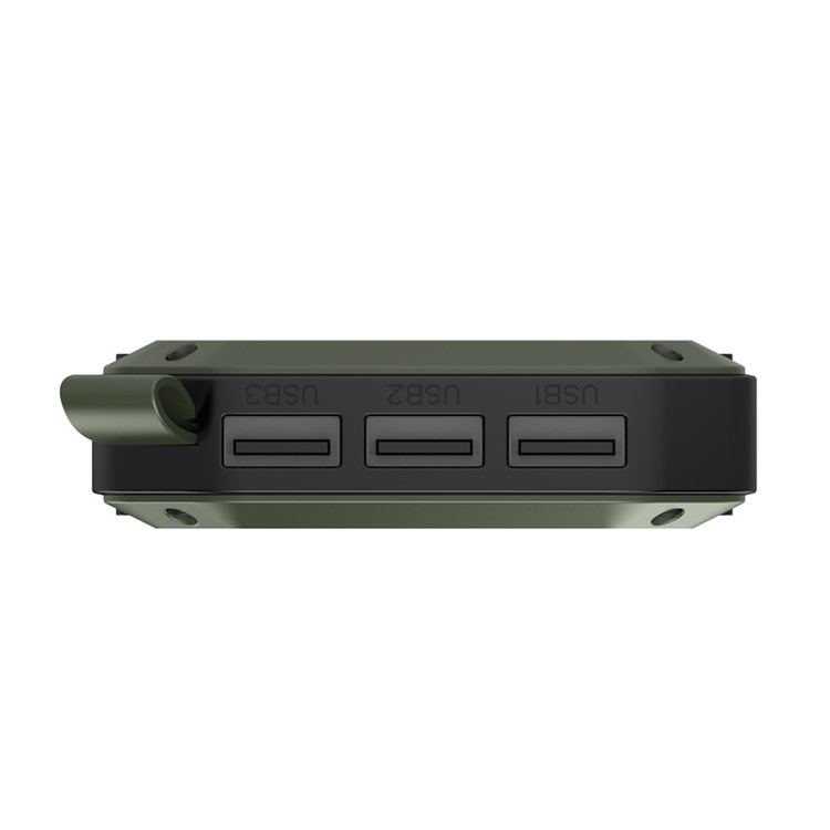 ESHINE ES981 Outdoor 8000mAh 3 USB Ports Solar Power Bank with LED Camping Light - Army Green-9