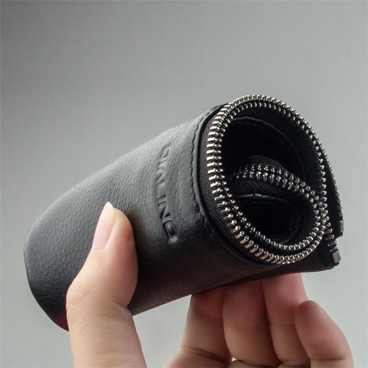 QIALINO Litchi Grain Leather Wallet Pouch Clutch for Huawei Mate8/Mate7 Etc - Black-4