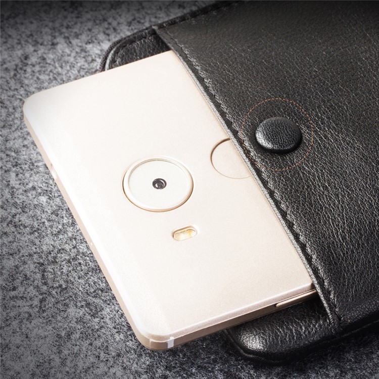 QIALINO Litchi Grain Leather Wallet Pouch Clutch for Huawei Mate8/Mate7 Etc - Black-5