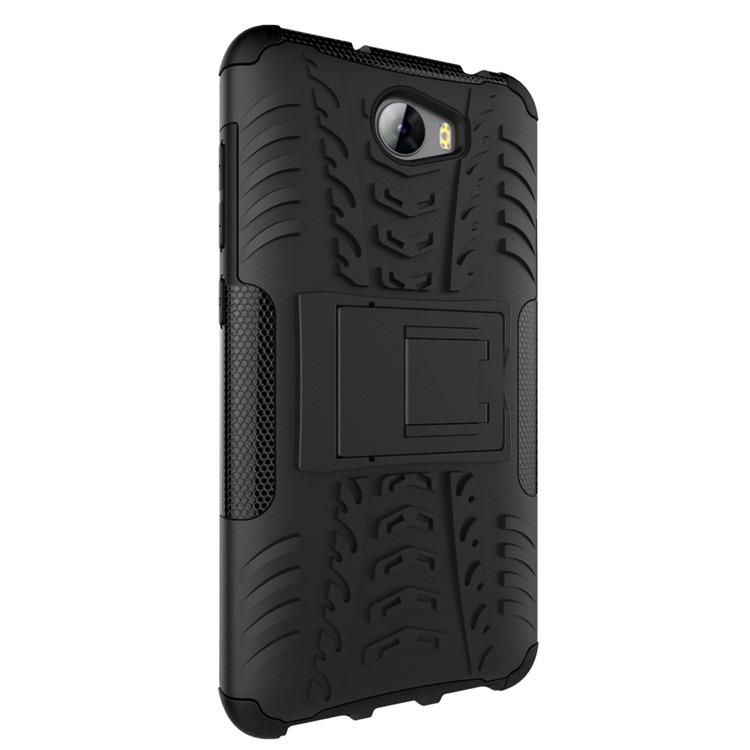 Cool Tyre Hybrid PC + TPU Case with Kickstand for Huawei Y5II / Y5 II / Honor 5 - Black-7