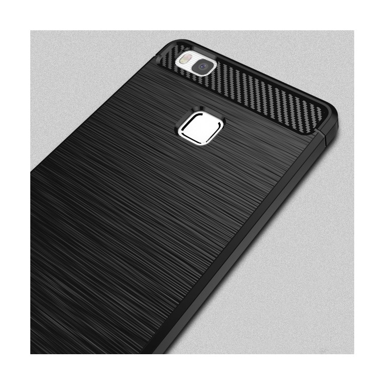 IPAKY Brushed TPU Case for Huawei P9 Lite / G9 Lite with Carbon Fiber Decorated - Black-2