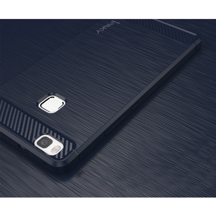 IPAKY Brushed TPU Case for Huawei P9 Lite / G9 Lite with Carbon Fiber Decorated - Black-6
