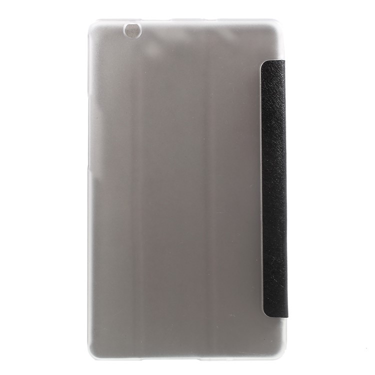 Silk Grain Tri-fold Leather Stand Case for Huawei MediaPad M3 8.4 - Black-2