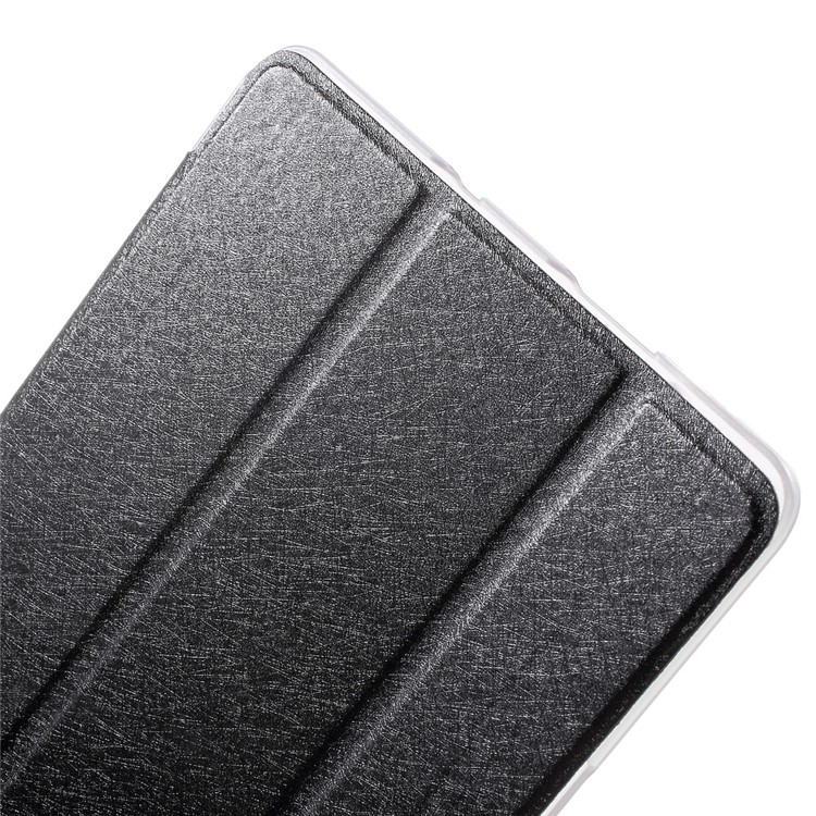 Silk Grain Tri-fold Leather Stand Case for Huawei MediaPad M3 8.4 - Black-6