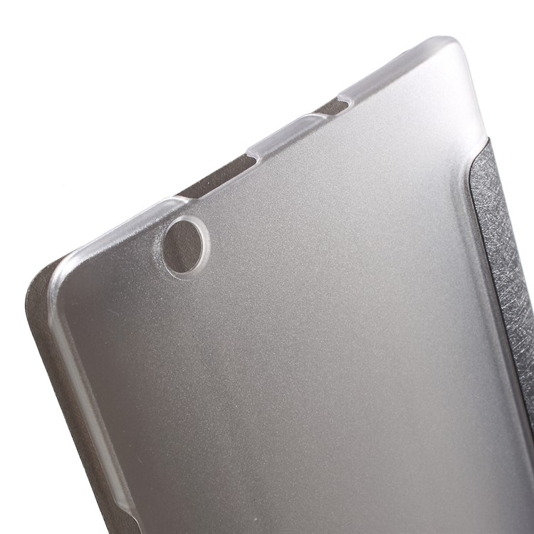 Silk Grain Tri-fold Leather Stand Case for Huawei MediaPad M3 8.4 - Black-7