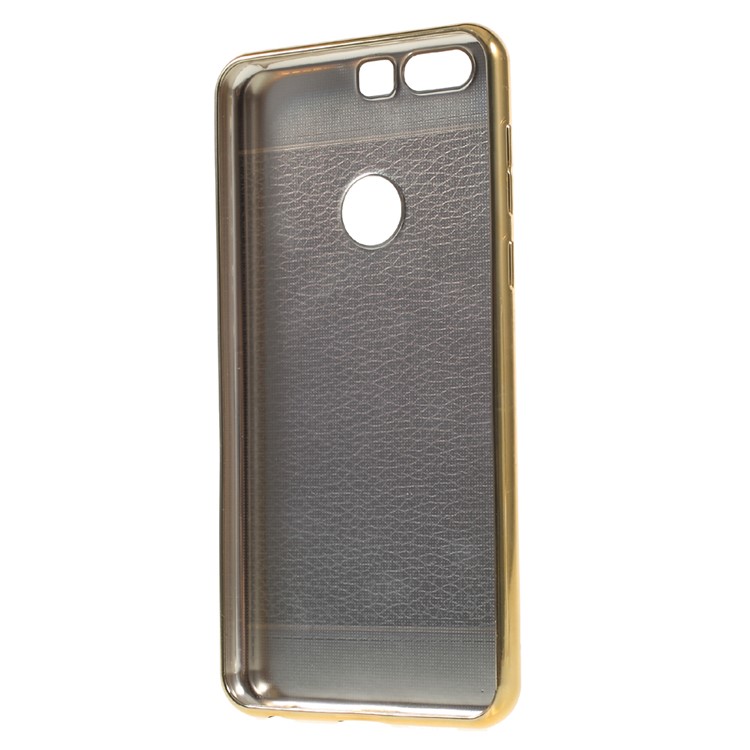 PU Leather Coated Plating TPU Case for Huawei Honor 8 - Black-2
