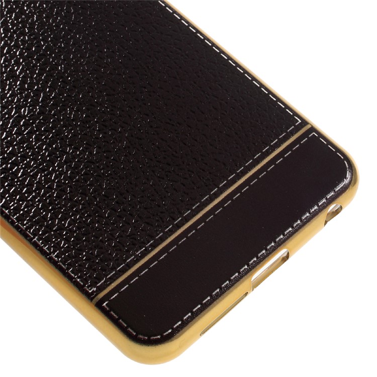 PU Leather Coated Plating TPU Case for Huawei Honor 8 - Black-4