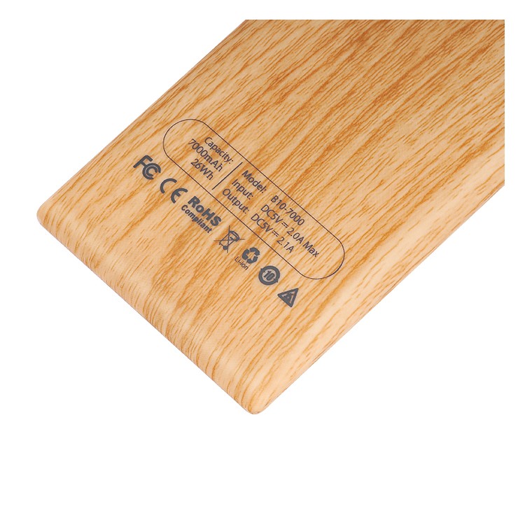 HOCO B10 7000mAh 2.1A Wood Pattern Portable Power Bank for iPhone iPad Samsung-4